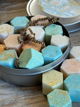 Load image into Gallery viewer, Gold Glittering Shimmering Sugar Shape Hex Drops Sugar Cubes for Coffee Tea Cocktails and More
