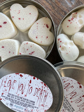 Load image into Gallery viewer, I Love You To Death Handcrafted Sugar Skulls Sugar Cubes in Metal Tin for Coffee - Tea - Cocktails & More