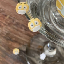 Load image into Gallery viewer, Mini Edible Quarantined Masked Emojis for Drink Rims