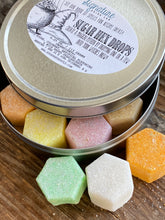 Load image into Gallery viewer, Hocus Pocus Shimmering Sugar Shape Hex Drops Sugar Cubes for Coffee Tea Cocktails Witch’s Brew and More