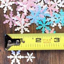 Load image into Gallery viewer, Large 1" Edible Wafer Snowflakes Infused with Edible Glitter