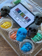 Load image into Gallery viewer, Metal Tin of Handcrafted Sugar Skulls Sugar Shapes for Coffee - Tea - Cocktails & More