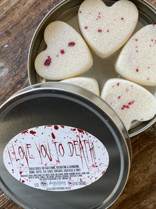 I Love You To Death Handcrafted Sugar Skulls Sugar Cubes in Metal Tin for Coffee - Tea - Cocktails & More