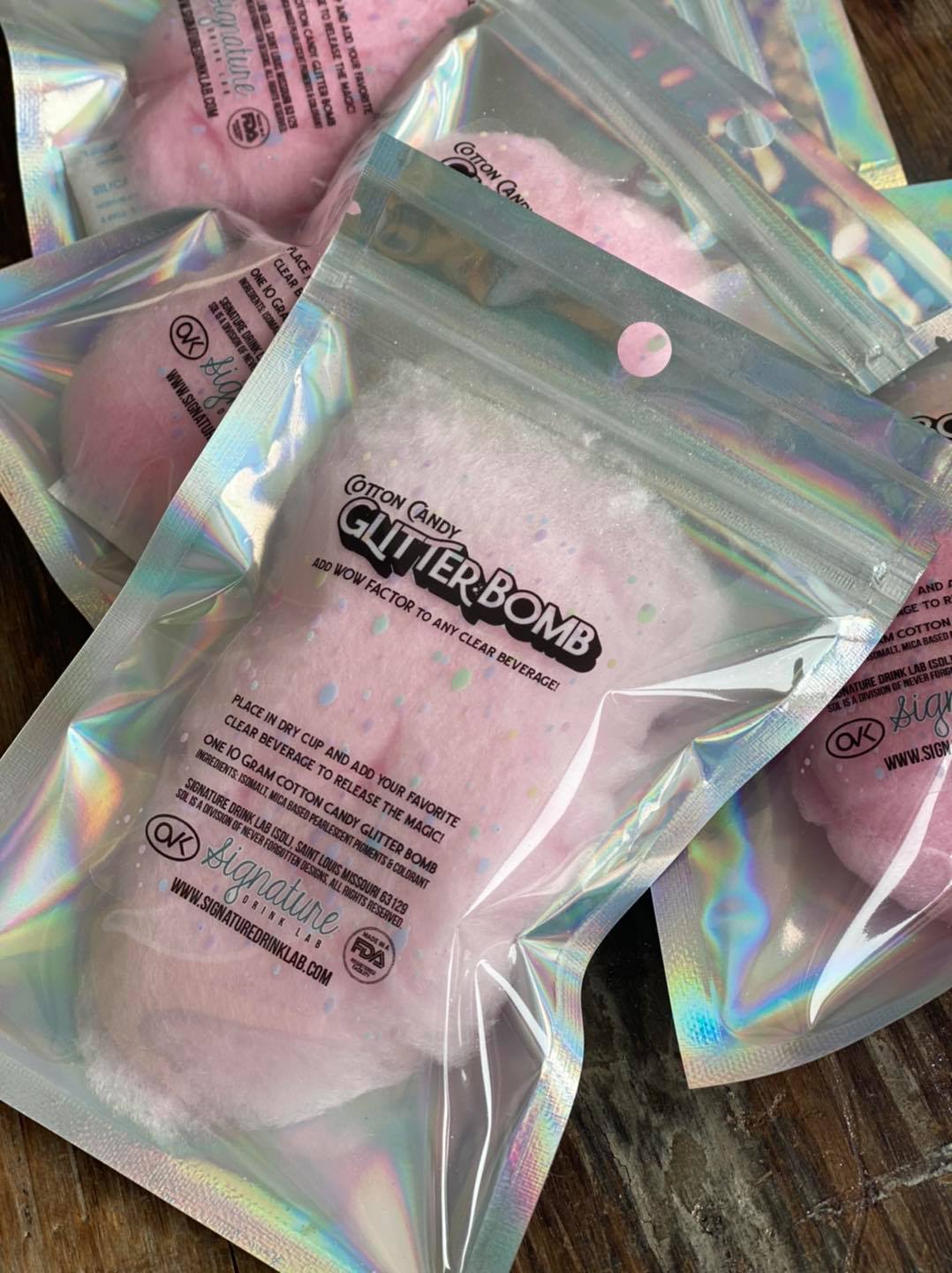 Cotton Candy Glitter Bombs in Holograph Packaging for Drinks – Signature  Drink Lab