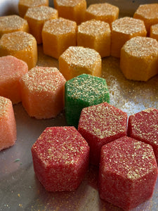 Hocus Pocus Shimmering Sugar Shape Hex Drops Sugar Cubes for Coffee Tea Cocktails Witch’s Brew and More