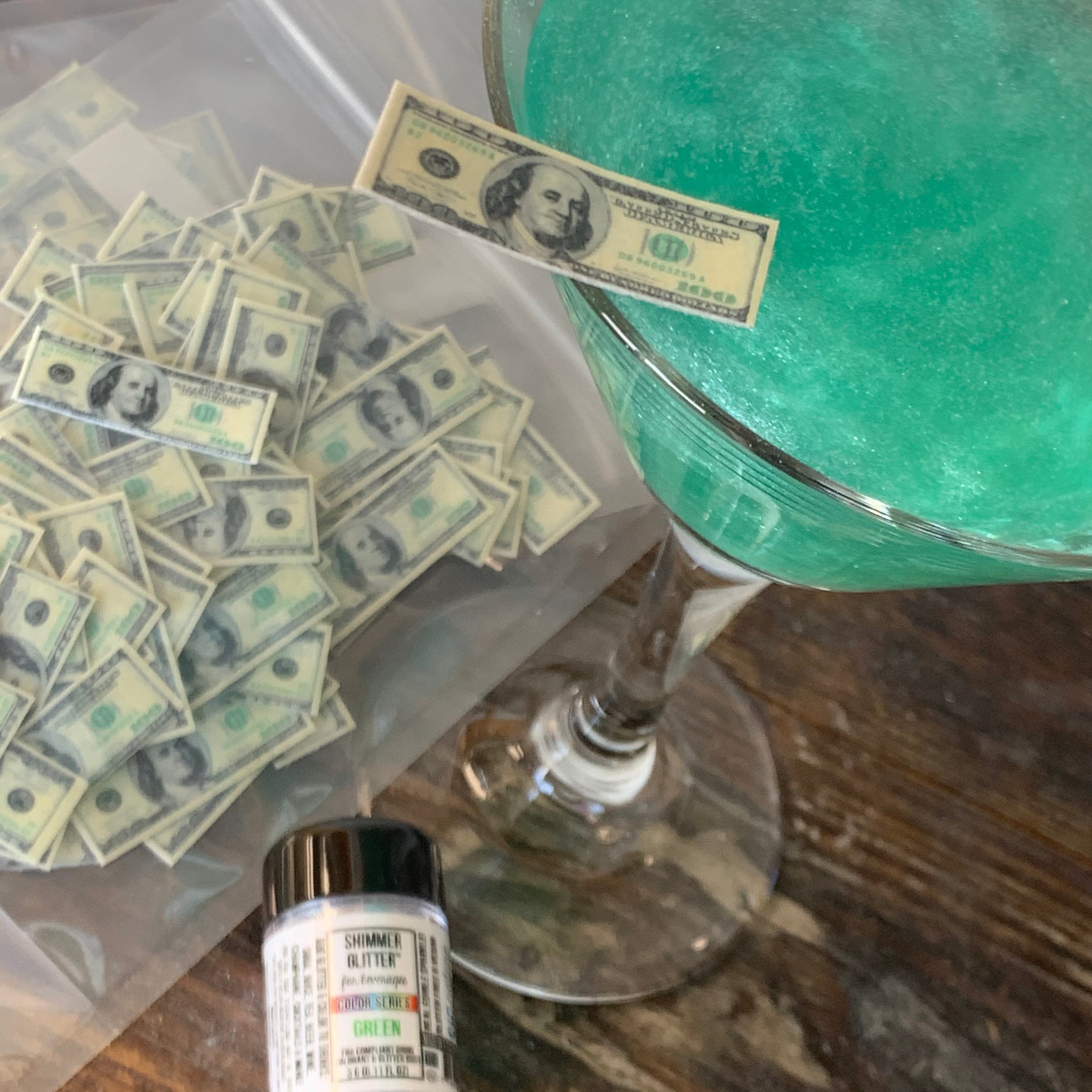 Mini Edible $100 Bill Money Drink Rim Details – Signature Drink Lab