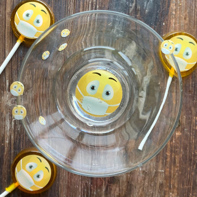 Edible Hard Candy Sugar Art Drops Quarantine Face Mask Emoji