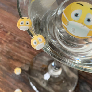 Edible Hard Candy Sugar Art Drops Quarantine Face Mask Emoji