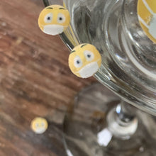 Load image into Gallery viewer, Mini Edible Quarantined Masked Emojis for Drink Rims